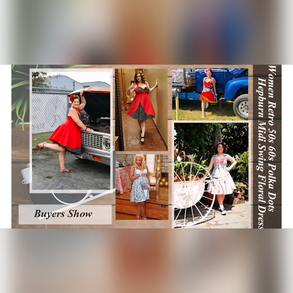 IKADEX Vintage 1950s Rockabilly Swing Dress #550 - Picture 11 of 11